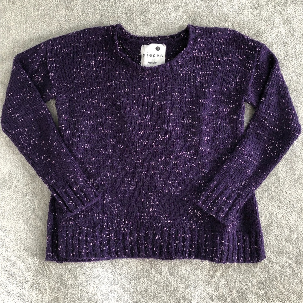 Kenzie Pieces Dark Purple Knit Sweater